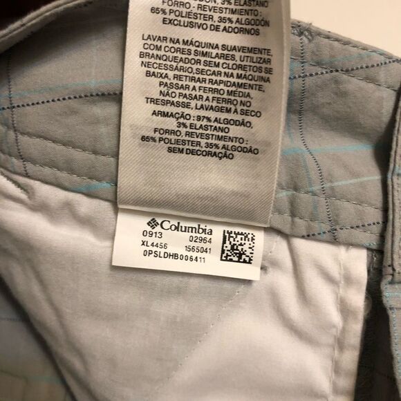 COLUMBIA Gray mid rise Plaid Long Bermuda hike shorts EUC - 2 - Picture 6 of 13